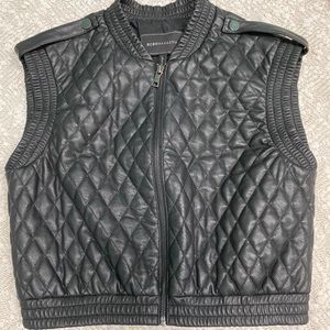 BCBGMaxazria Black Faux Leather Vest